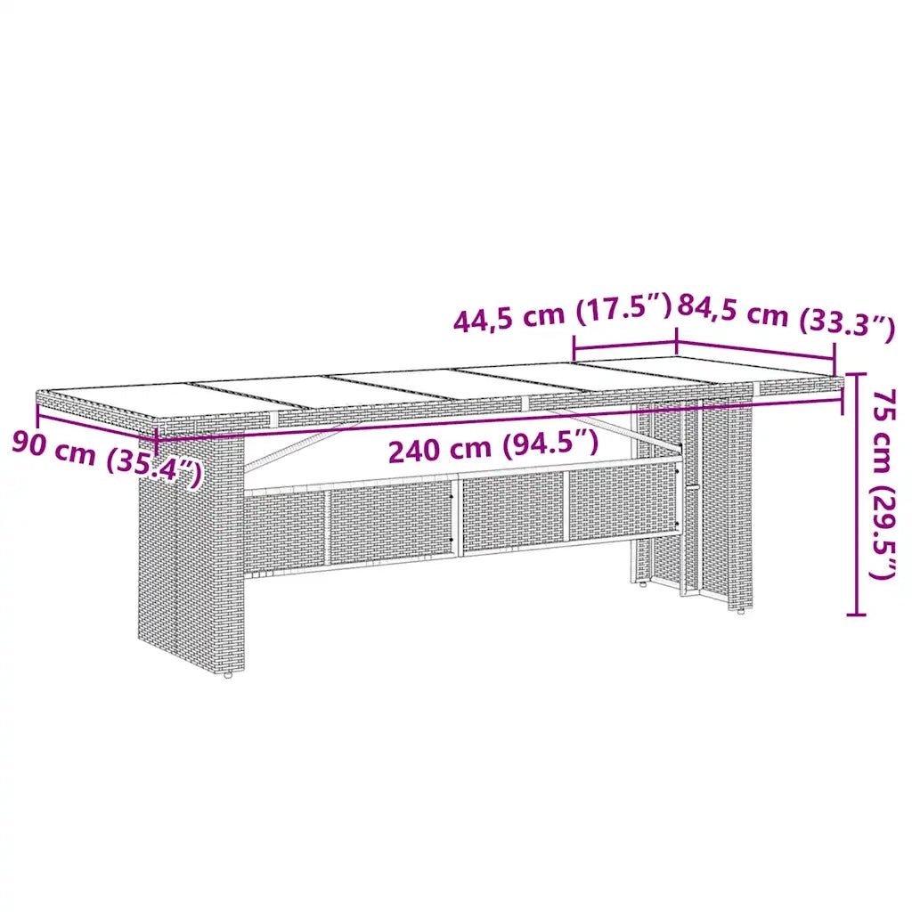 Set Bistrò da Giardino 11 pz con Cuscini in Polyrattan Marrone 3277245