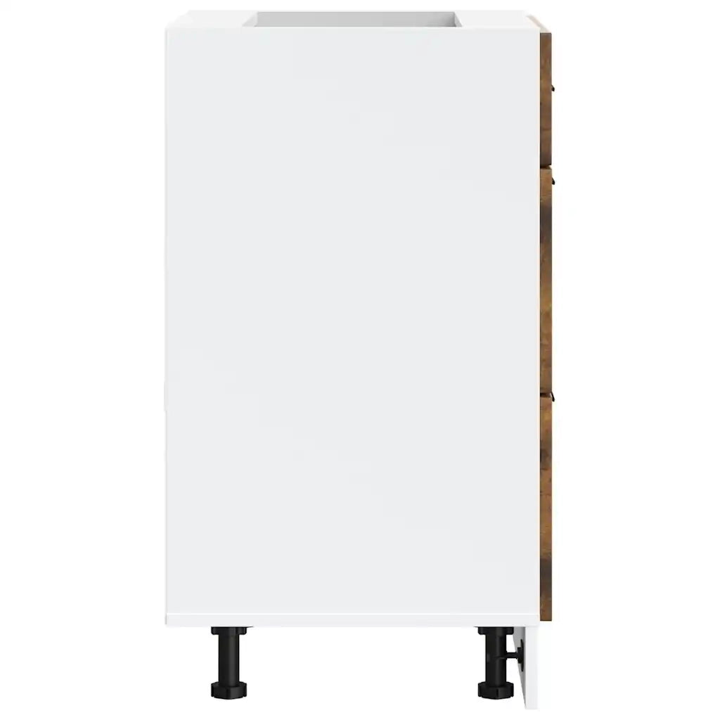Mobile da cucina moderno con piedini regolabili 60 x 46 x 81,5 cm ampio spazio contenitivo stile di design legno composito finitura rovere affumicato 02_0050486