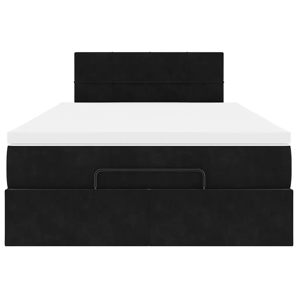 Pouf Letto con Materasso Nero 120x190 cm Velluto 3311761