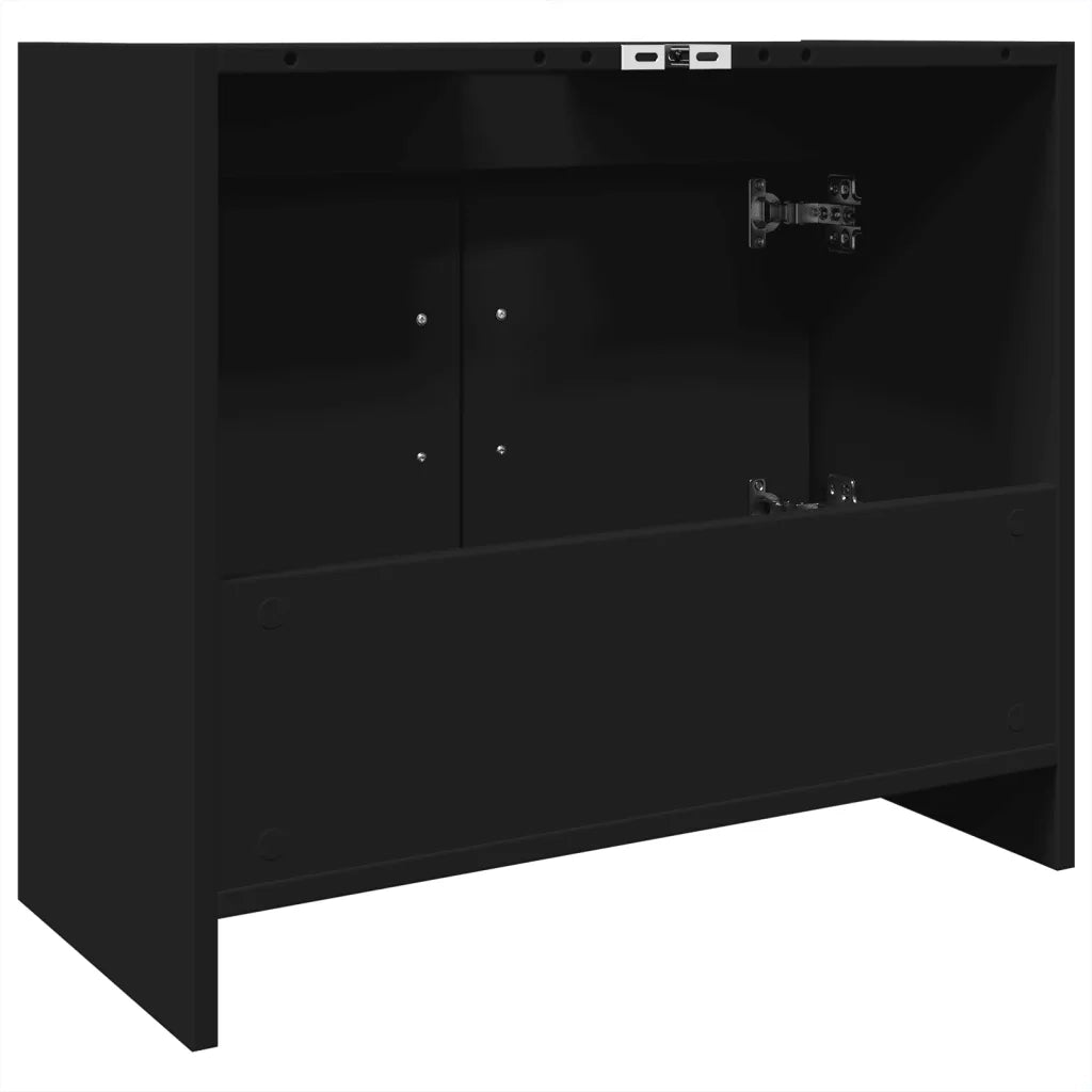 Mobile Lavabo-Armadietto da bagno Nero 63x29x55 cm in Truciolato 727735