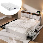 letto imbottito lino beige 140 x 200 cm