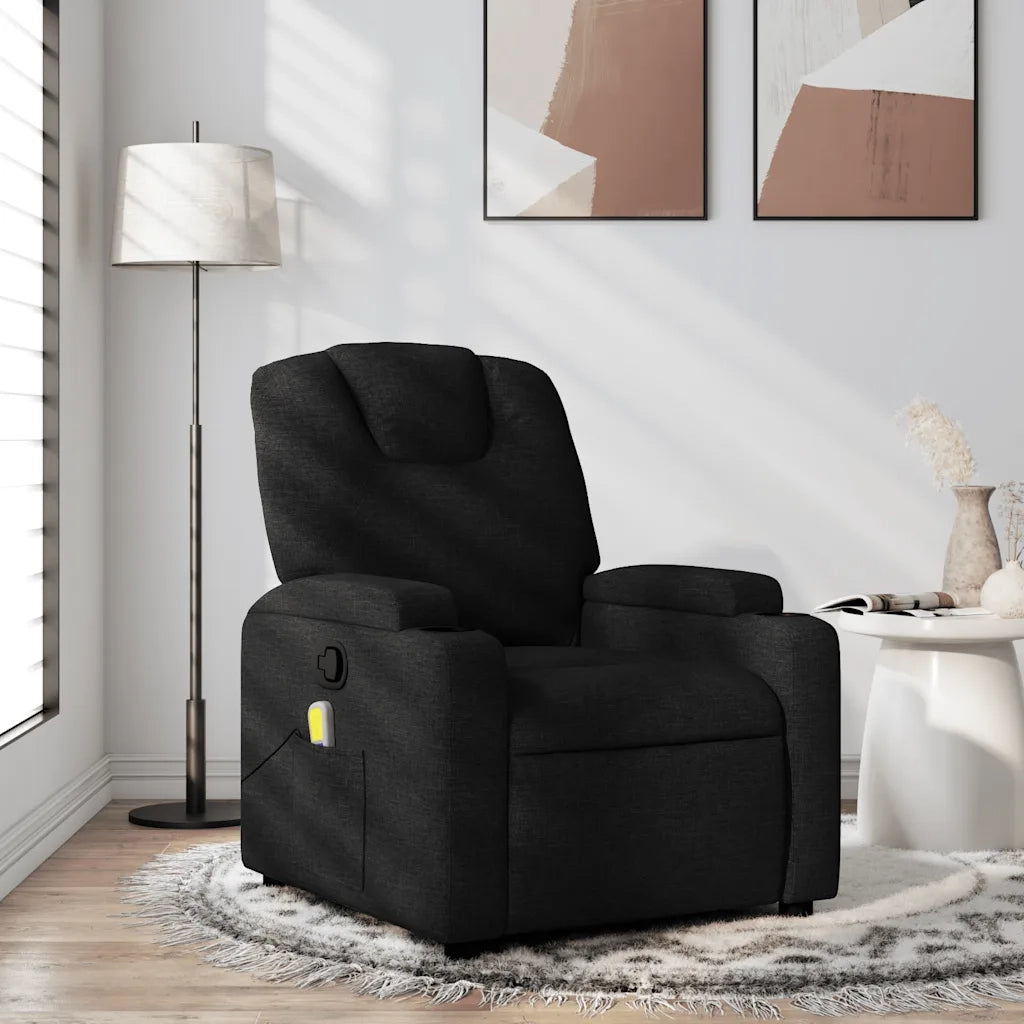 Poltrona reclinabile Massaggiante | Sedia Relax in tessuto nero