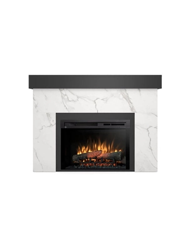 AVEN - Caminetto Elettrico da pavimento A Libera Installazione A LED 26" Marmo cristallo - Nero