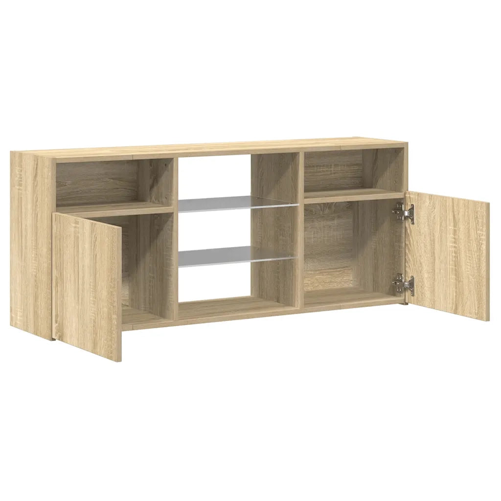 Mobile Porta TV con Luci LED Rovere Sonoma 120x30x50 cm 804304