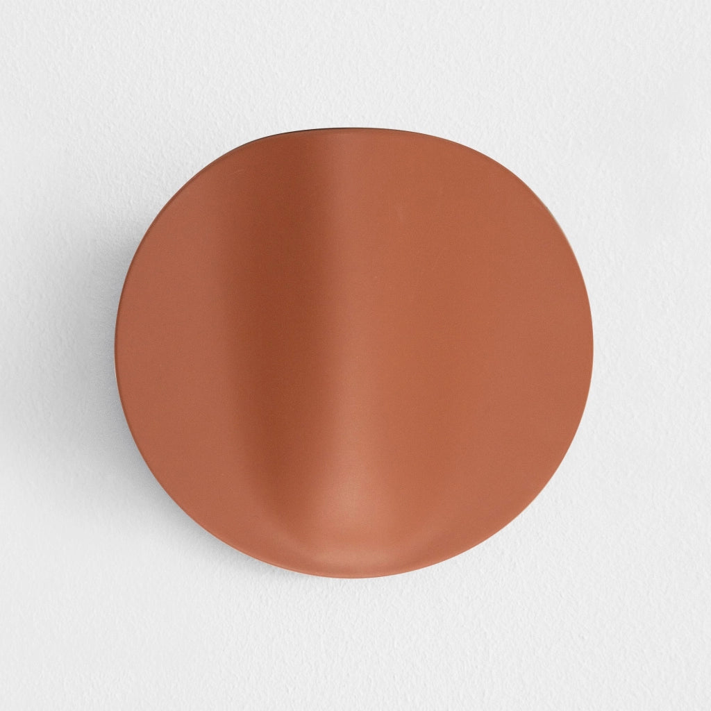 Sirio Lampada da parete in ceramica color Terracotta, LED 8W 2700K 625lm, diametro 24 cm, design Made in Italy per illuminazione interni IP40