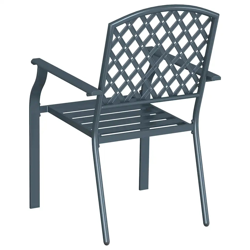Sedia da Giardino 2 pz | Sedie da Esterno Antracite 56 x 65 x 89 cm Acciaio
