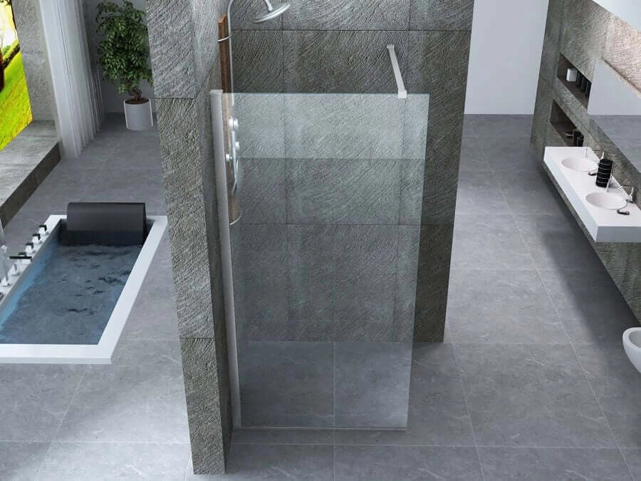 Parete Doccia Walk-In Trasparente 8mm H195cm - 100 cm