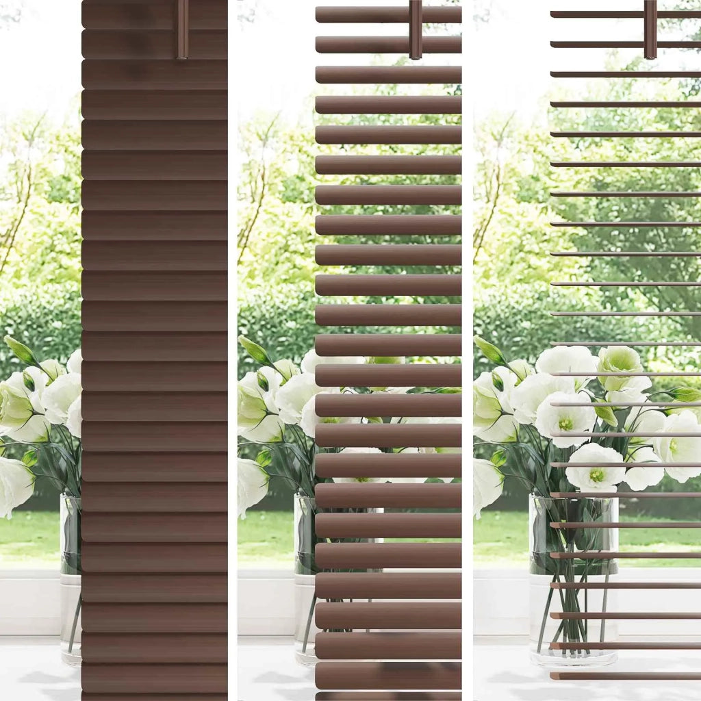 Tenda Veneziana Marrone Scuro con Motivo 213 x 80 cm PVC 42003801