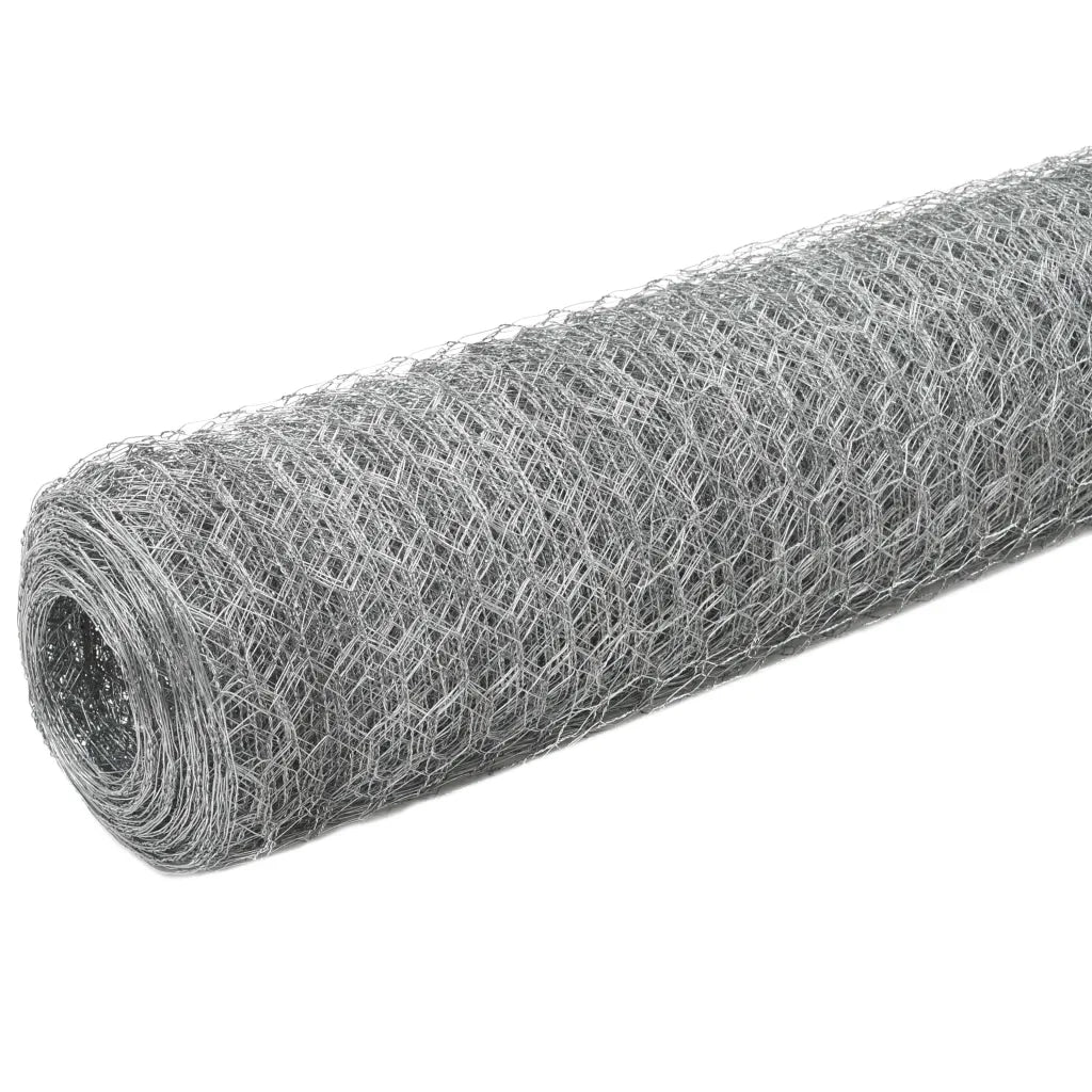 Recinzione da Giardino | Recinzione in Rete per Pollaio Acciaio Zincato 25x1,5m Argento