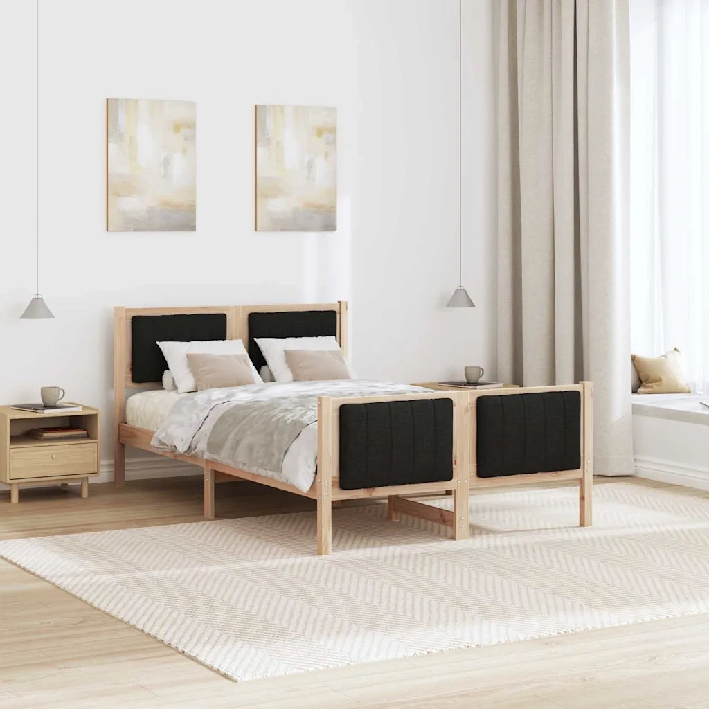 Letto matrimoniale | Letto per adulti | Struttura del Letto con testiera Marrone e nero 120 x 200 cm