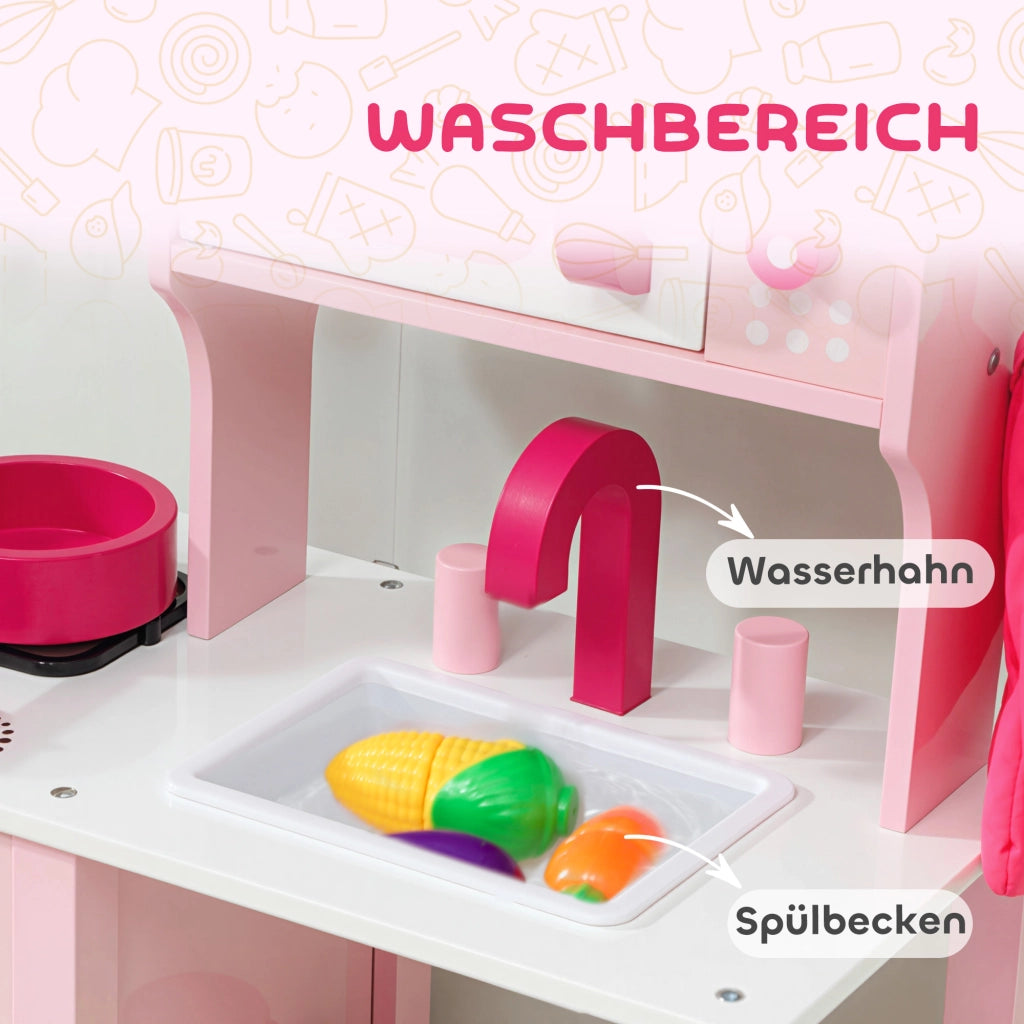 Cucina Giocattolo Bambini ¨C Minimal ¨C Rosa Legno