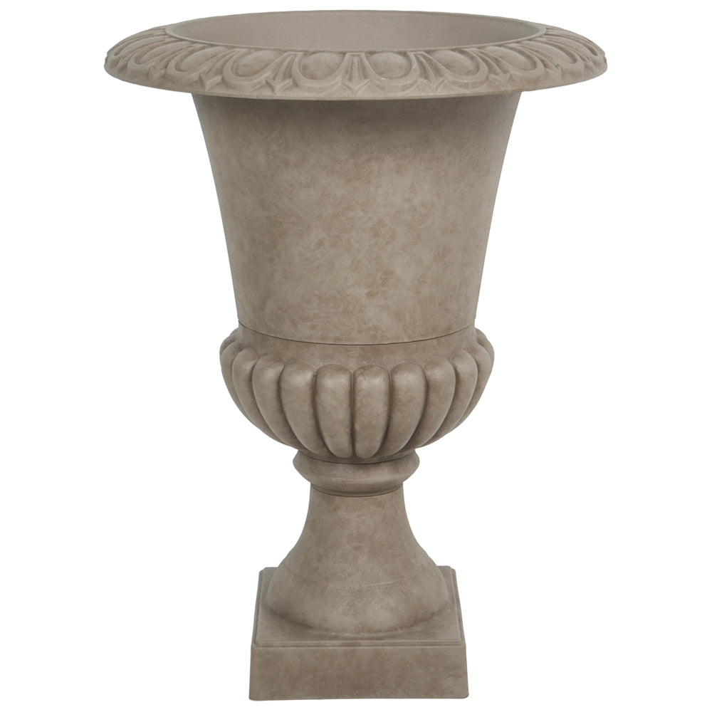 Fioriera alta in miscela di pietra, vaso da giardino per interni ed esterni, 47x60 cm, color tortora giardino terrazzo