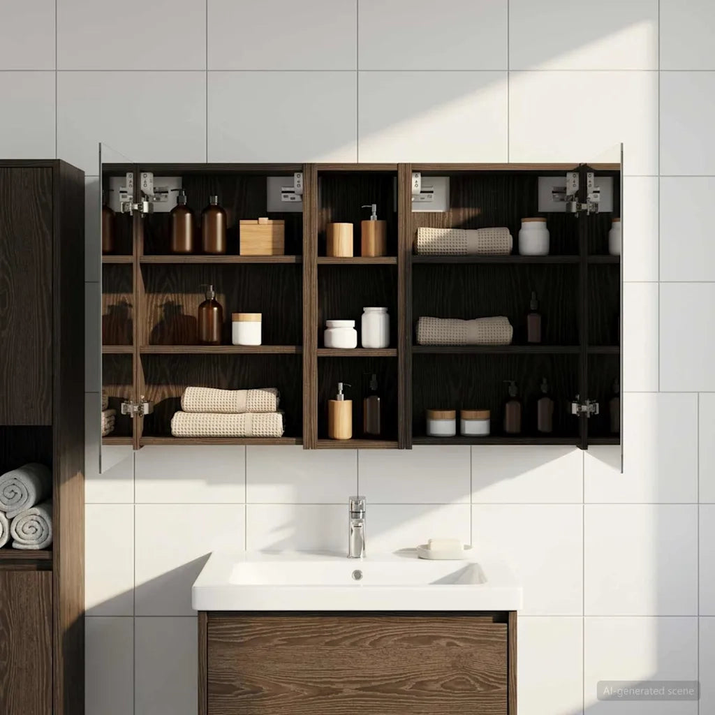 Set di Armadi da Bagno con porta 3 pcs 100 x 10,5 x 60,5 cm 3403697