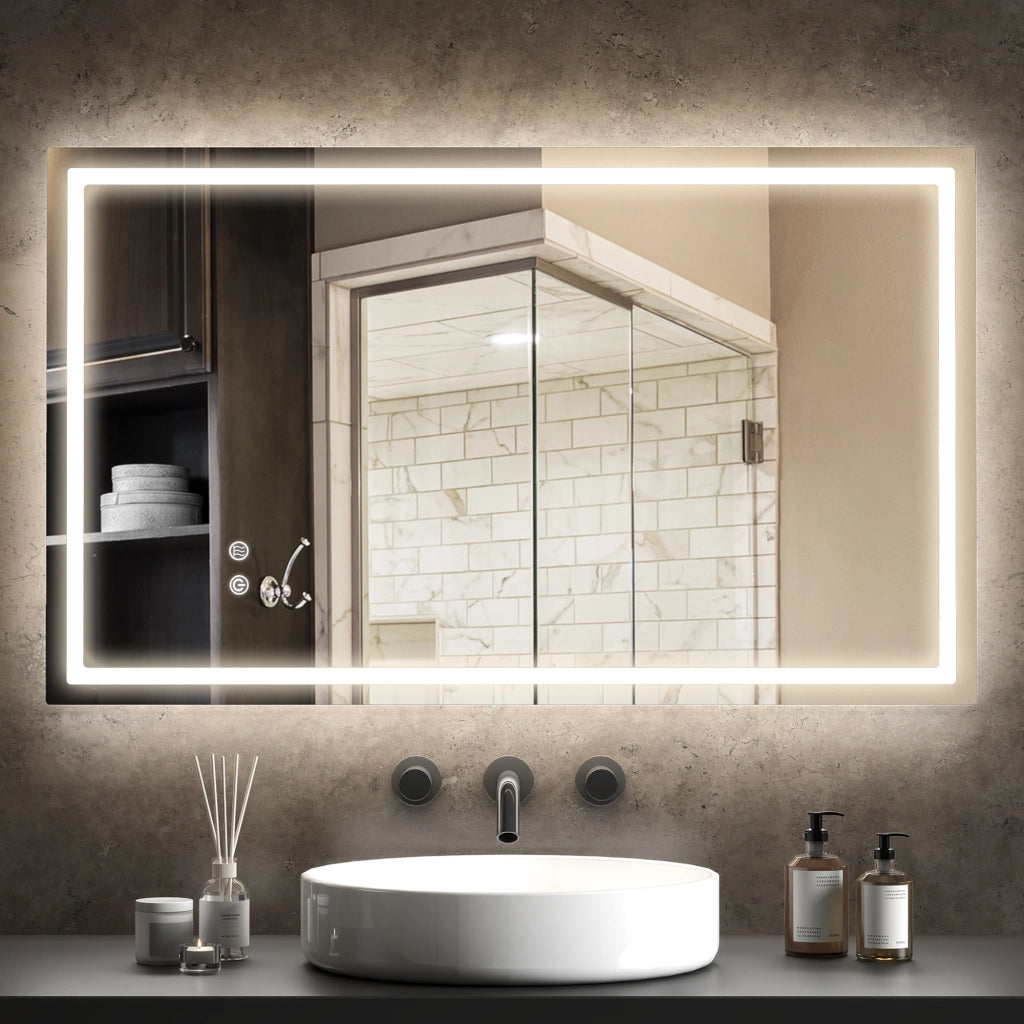 Specchio da Bagno LED Antivaho ¨C Zephmum ¨C 100x60 cm Bianco