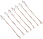 Candele a olio naturale in cotone - Wicks - Supporti ceramici - Candelabri con protezione antifiamma - Bianchi - Resistenza al calore - Per bottiglie di vino - 7 pezzi