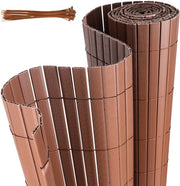 Schermo per giardino in PVC - separazione per balcone e schermo per terrazzo e giardino - marrone 1,4x4m