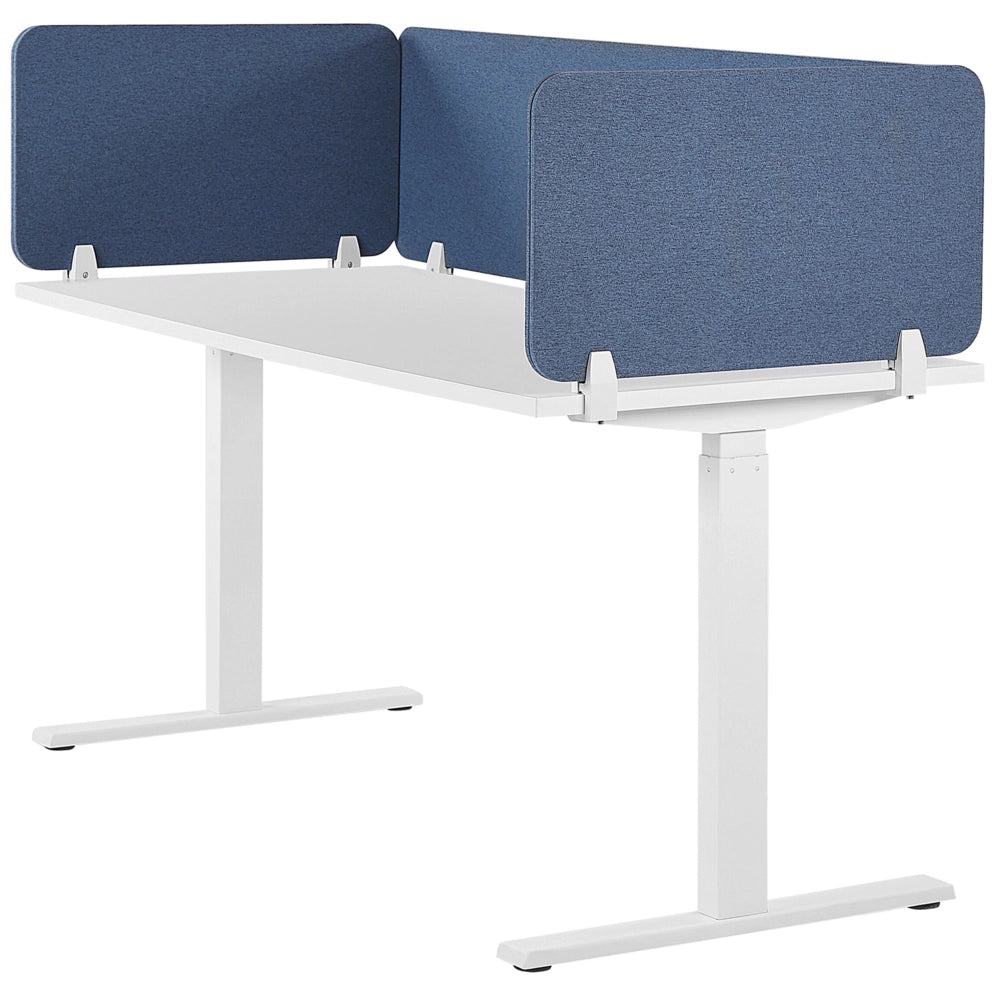 Pannello Divisorio Blu Fonoassorbente 160 x 40 cm in Plastica PET per Scrivania