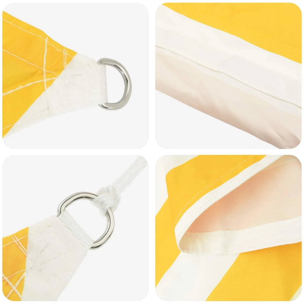 Vela da ombra solare-Telo Ombra-Vela Ombreggiante-Parasole a Vela Giallo e Bianco 6 x 6 x 6 m