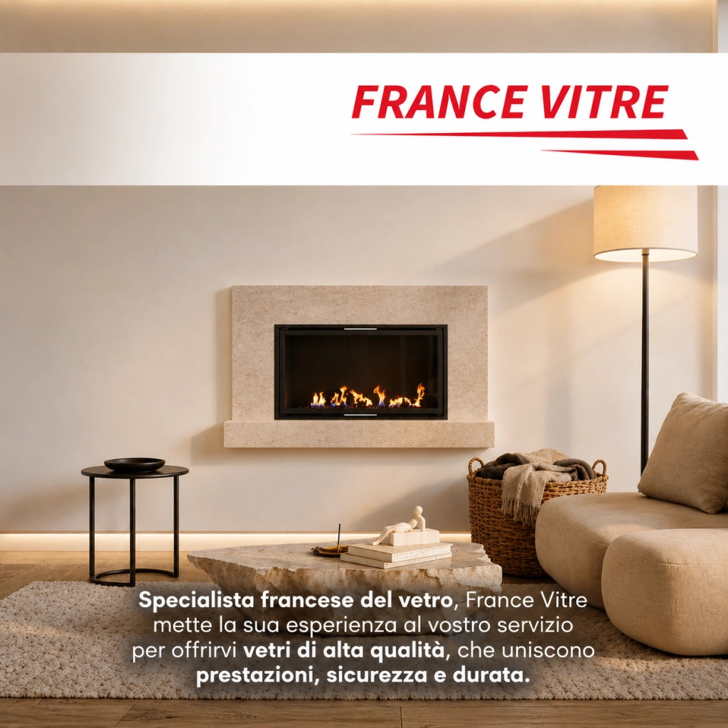 504 x 324 x 4 mm - Vetro per stufa a legna - vetro camino di ricambio - vetro per caminetto resistente al fuoco - France Vitre