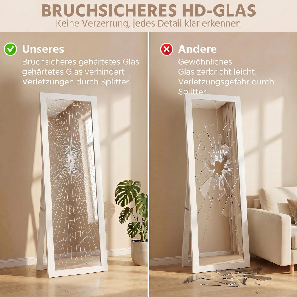 Specchio da Terra con Supporto ¨C Xylo ¨C Bianco 37x157 cm