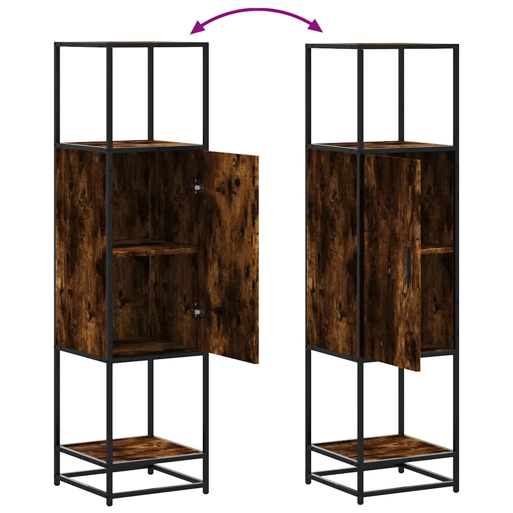 Credenza-Buffet-Armadio da cucina Rovere Fumo 35,5x35x139 cm Legno Multistrato Metallo 450850