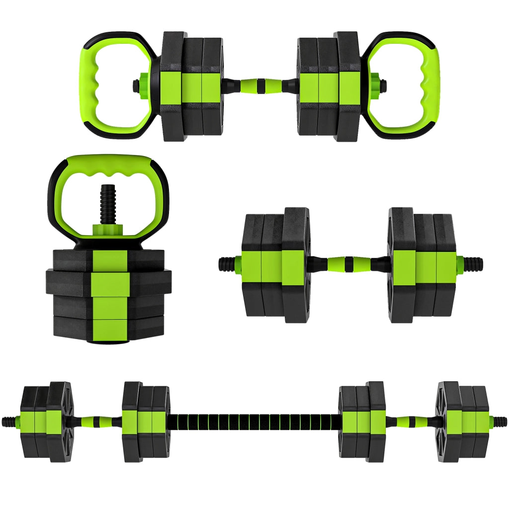 Set manubri regolabile 20 kg 6 in 1 ¨C zephmum ¨C come kettlebell con barra e supporto per flessioni