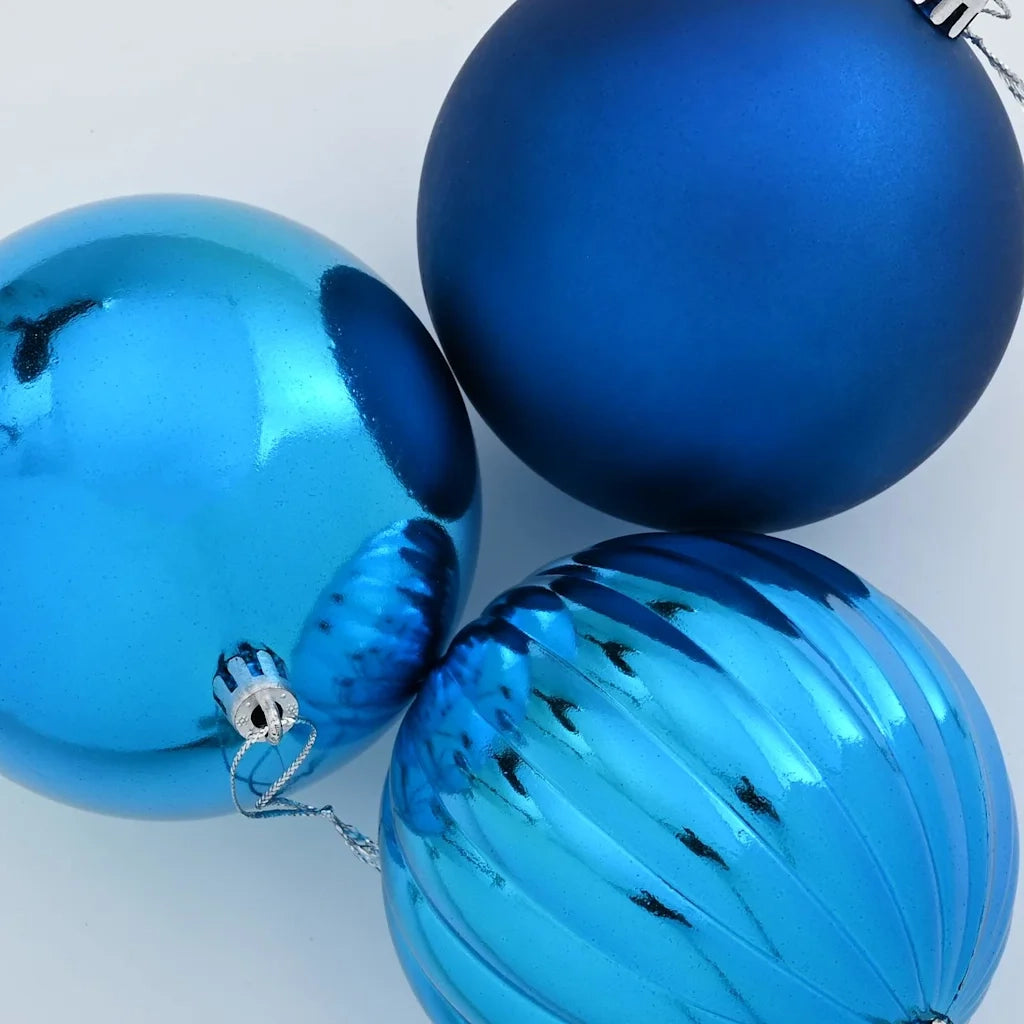 Set di Palline di Natale XXL 3 pcs Blu Plastica 42018884