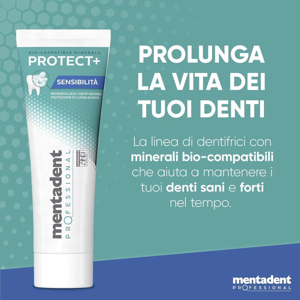 MENTADENT DENTIFRICIO SET 4 CONFEZIONI PROFESSIONAL RIMINALIZZA I DENTI SENSIBILI 75 ML L'UNO PROTETTIVO