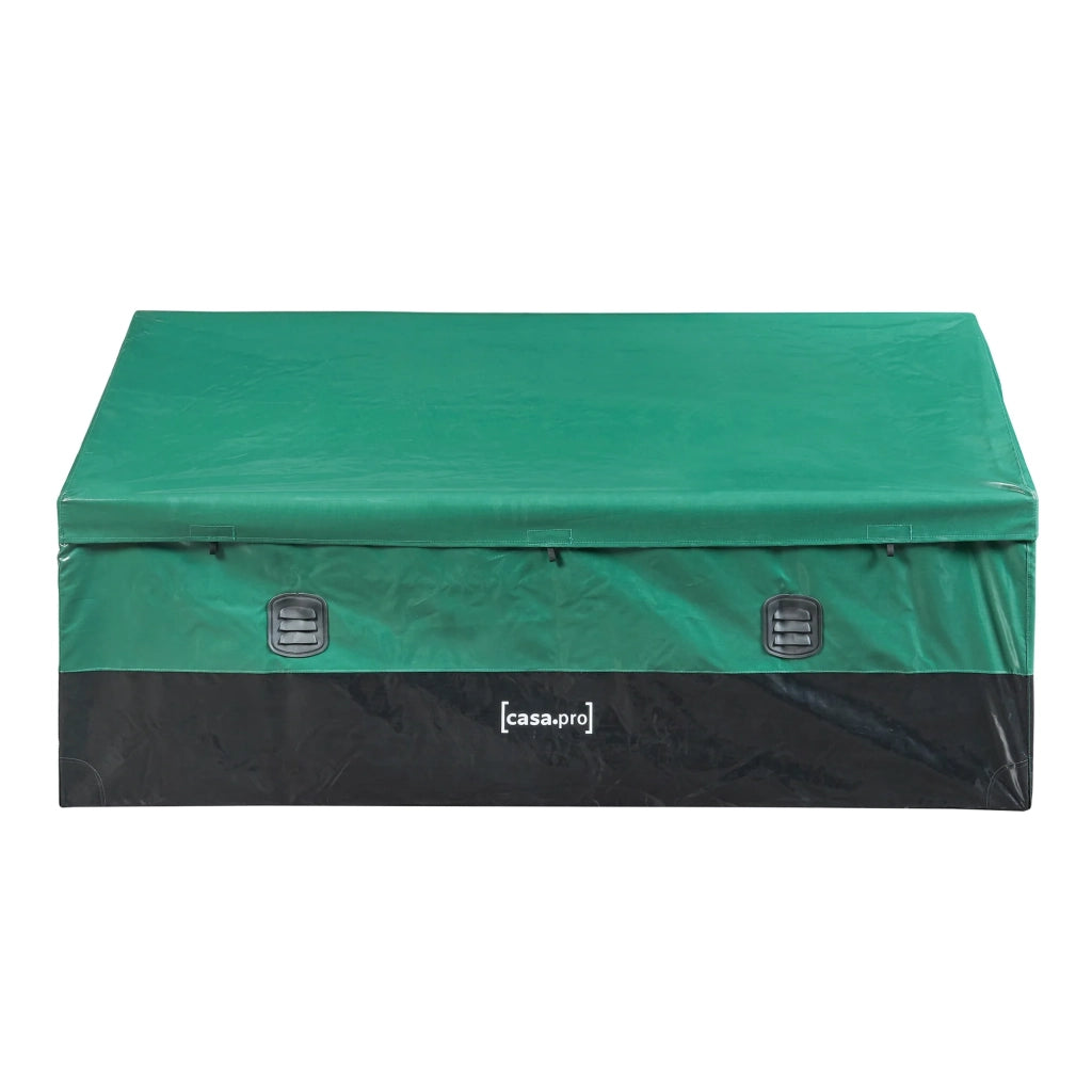 Contenitore da giardino per esterni 560 litri 155 x 64 cm verde/nero 03_0009012
