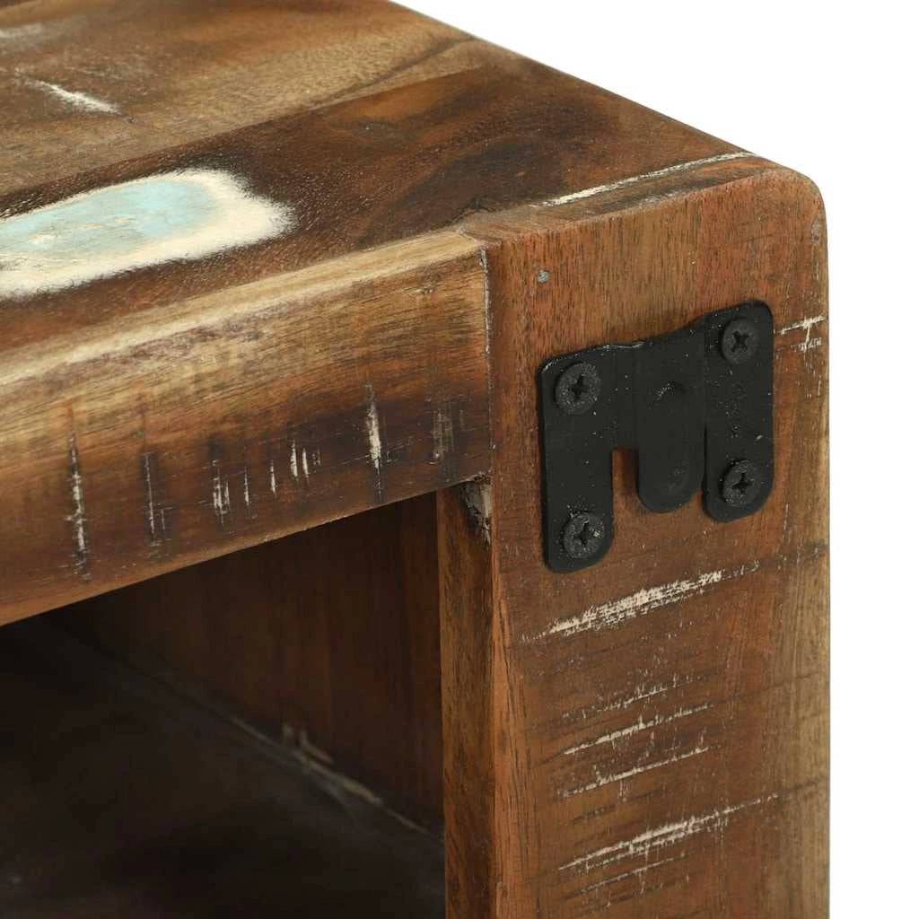 Mobile porta TV moderno con 2 ripiani portaoggetti 60 x 32 x 36 cm in legno massello di recupero 02_0058076
