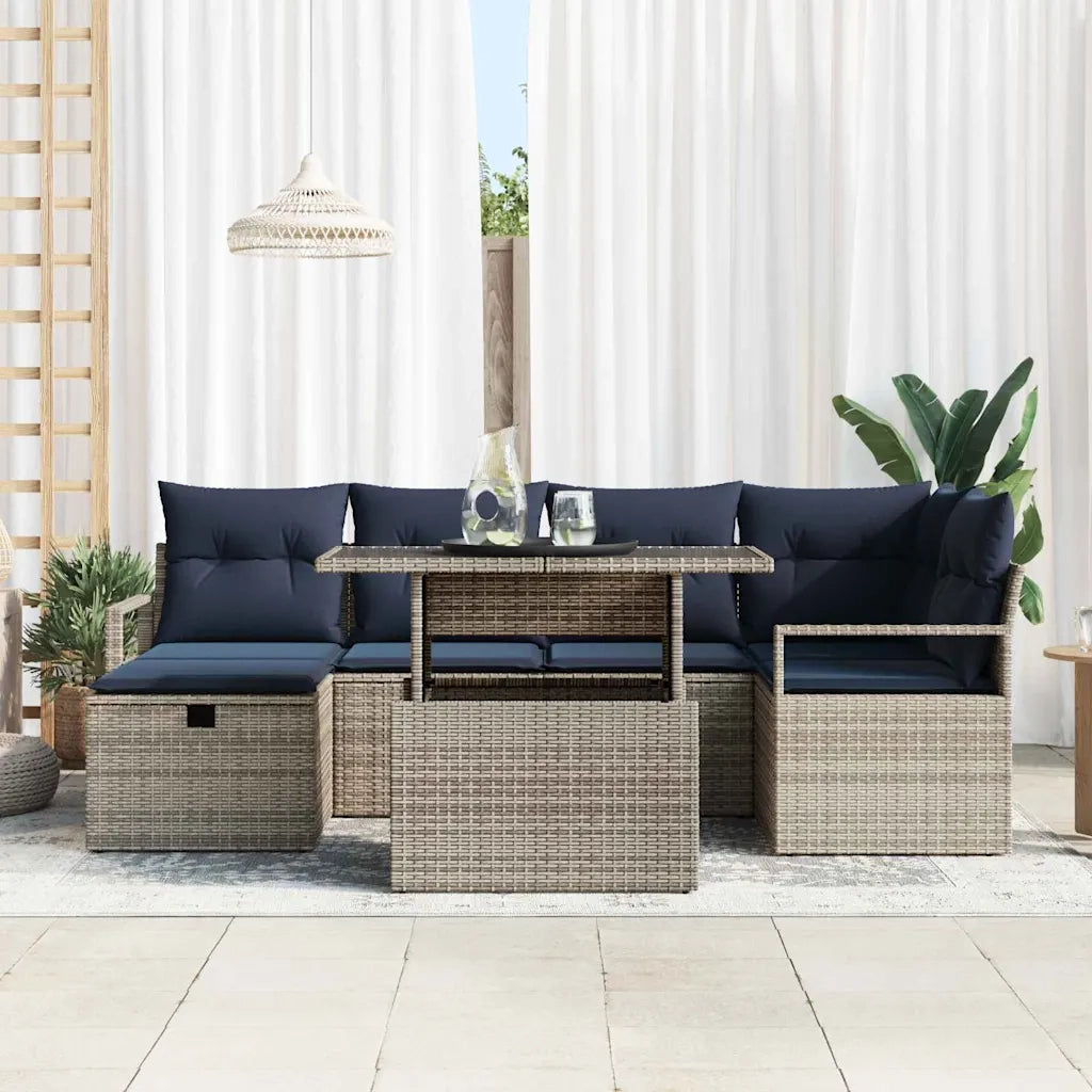Set Divano da Giardino con cuscino 7 pcs polyrattan 3359802