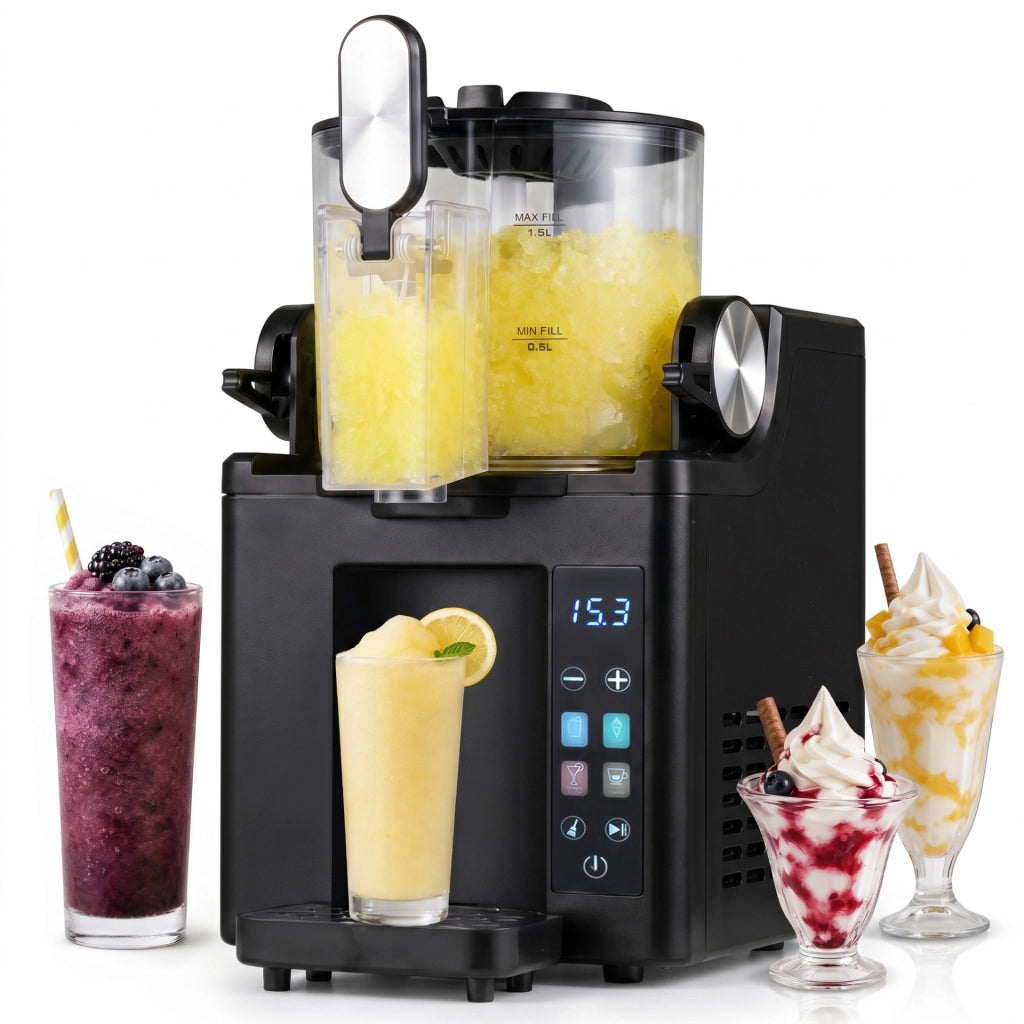 Macchina per granita elettrica da 2L con 4 programmi display led autopulizia, Macchina per bevanda ghiacciata non necessitare di ghiaccio
