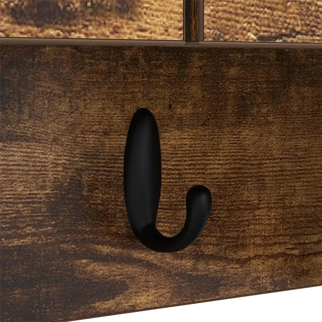Appendiabiti a muro con lo scaffale Rovere fumé 80 x 20 x 30 cm 874343