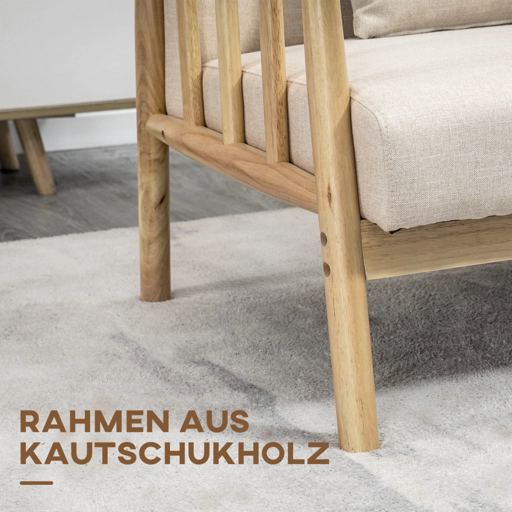Divano 2 posti in tessuto beige ¨C Minimal ¨C 123x69x74 cm