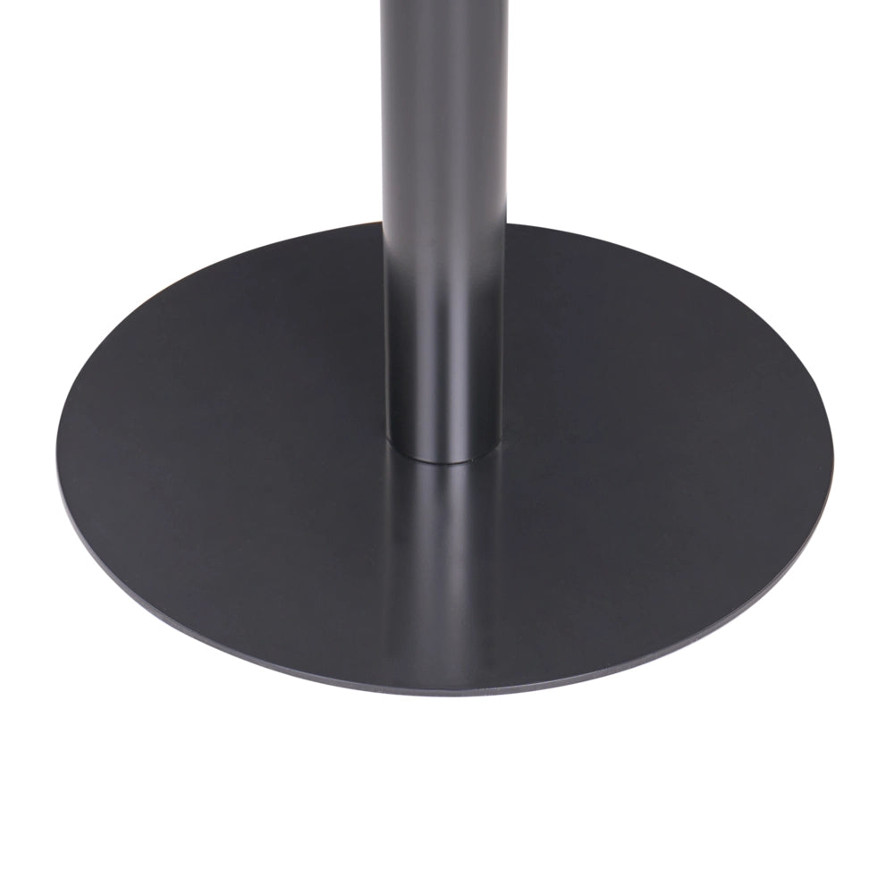 Tavolino da bistrot in MDF marrone scuro e nero, piano rotondo e base in metallo, 80 x 80 cm, cucina moderna