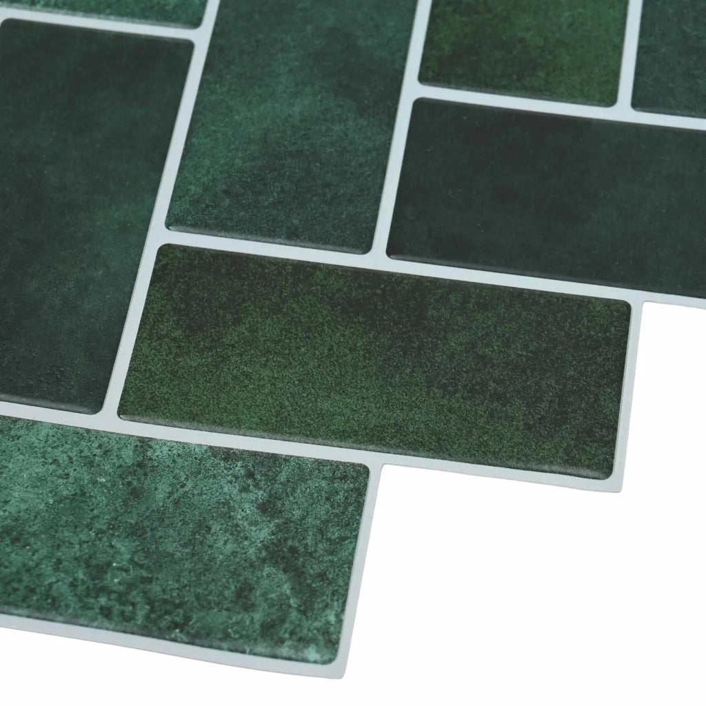 Piastrella a Spina di Pesce 20 pcs Verde Scuro 30 x 30 cm 42046190