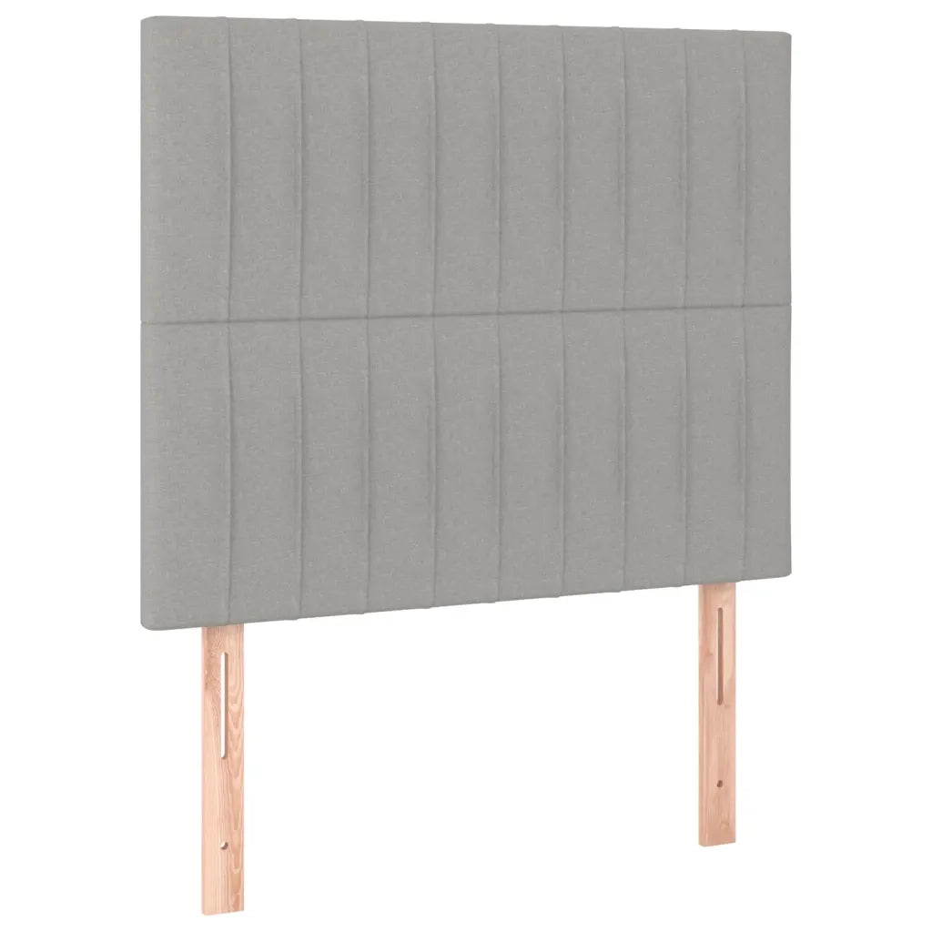 Letto singolo | Letto per adulti | Letto a Molle Materasso e LED Grigio Chiaro 90x200 cm Tessuto