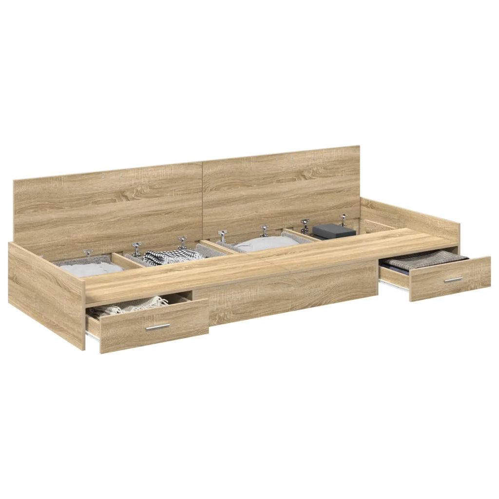 Struttura del letto con testiera-Giroletto con Testiera Rovere Sonoma 100 x 200 cm 690641