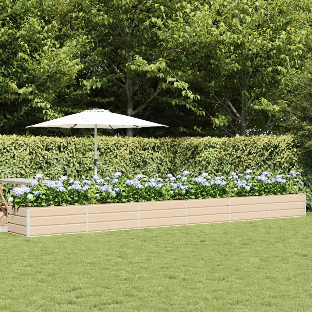 Fioriera | Cassetta per fiori | Vaso Avorio 600 x 80 x 45 cm Acciaio