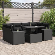 Set Divani da Giardino con Cuscini 7pz Nero Polyrattan 3326746