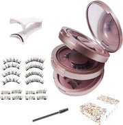 Set di 8 paia di ciglia magnetiche, naturali e artificiali, con pinza utile, senza eyeliner, riciclabile.