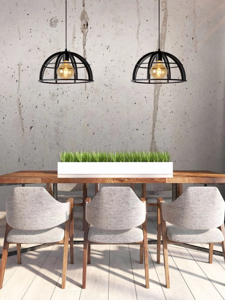 Lampada a sospensione Lucide Dikra 2xE27 nera 150cm