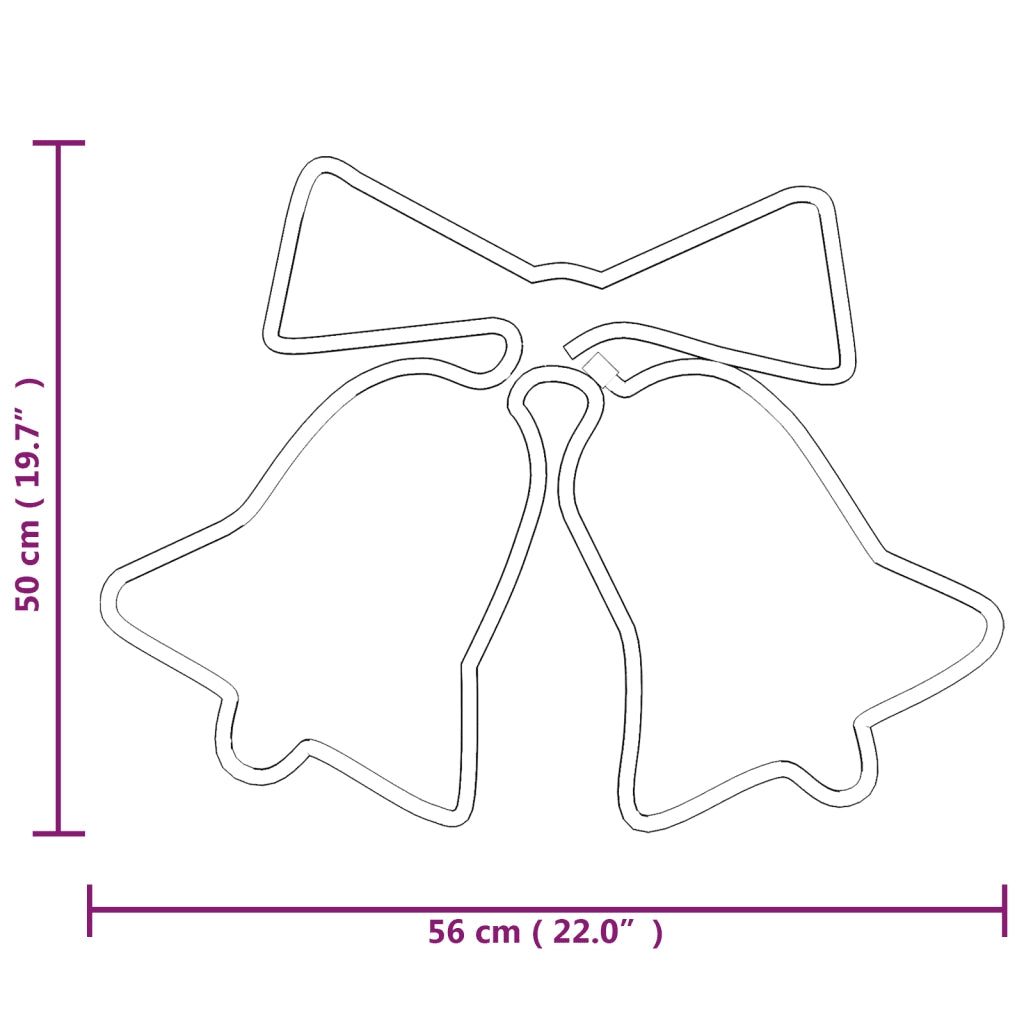 Figure Natalizie Campane con 72 LED 3 pz 50x56 cm 3154280