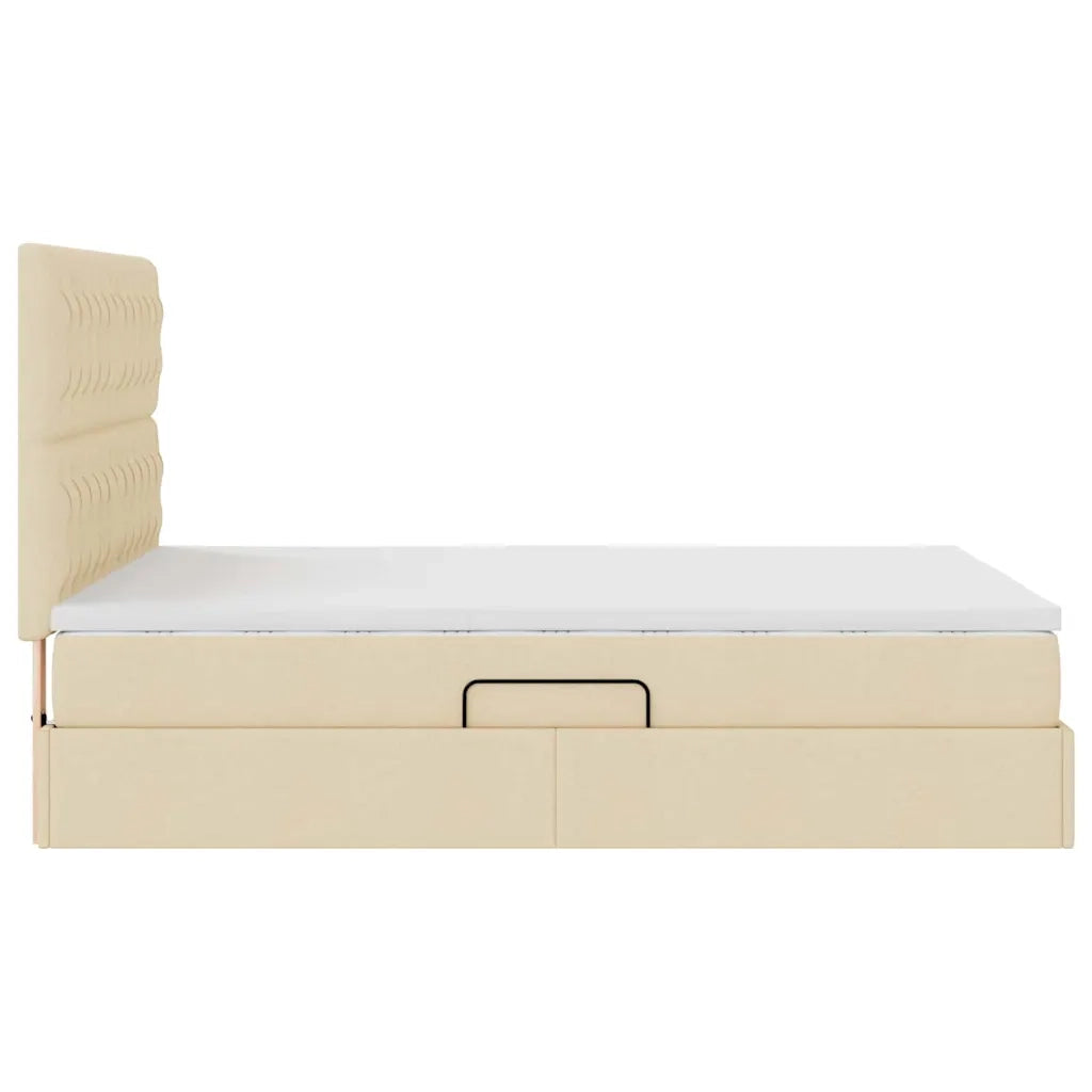 Letto con contenitore e materasso Crema 140 x 190 cm Poliestere 3371845
