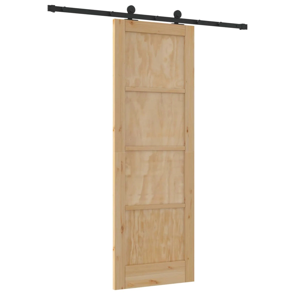 Porta scorrevole Naturale e Nero 73,5 x 211 cm 3445450