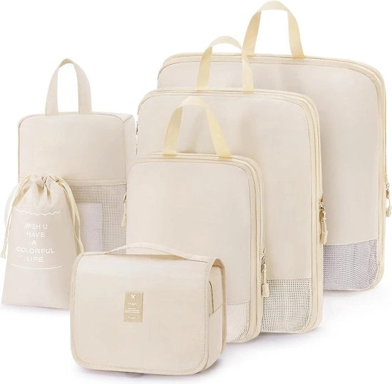 Set di contenitori di compressione per valigie, con 6 o 7 pezzi di contenitori di compressione per valigie, indici di compressione per viaggi