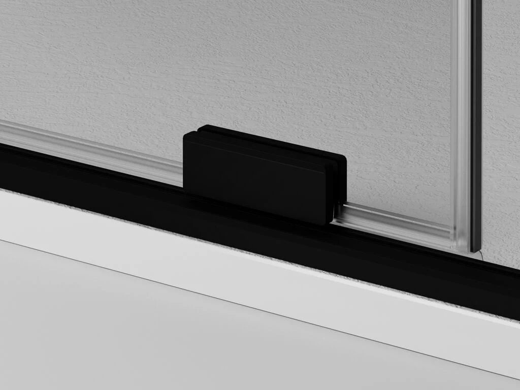 Box doccia angolare KENNA apertura al vertice 120x75 cm (115-120/70-75) nero opaco vetro trasparente