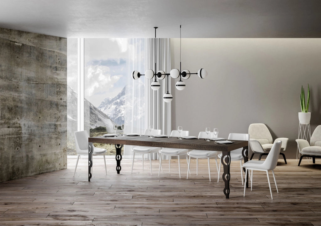 Tavolo allungabile 90x180/440 cm Karayan Premium noce telaio Antracite