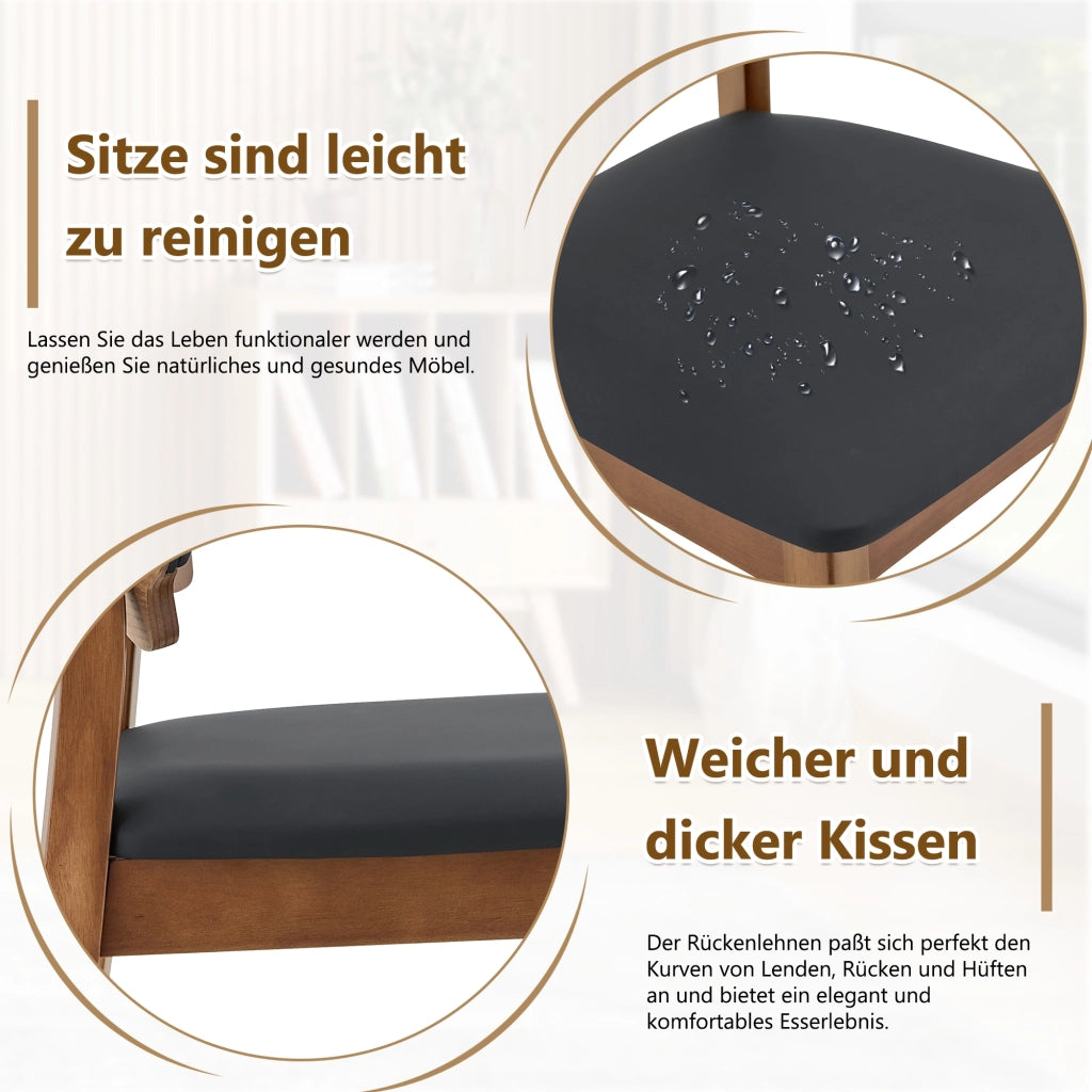 Set di 2 sedie da pranzo con schienale a farfalla, sedie moderne in legno con seduta imbottita, sedie di design per cucina, sala da pranzo e soggiorno