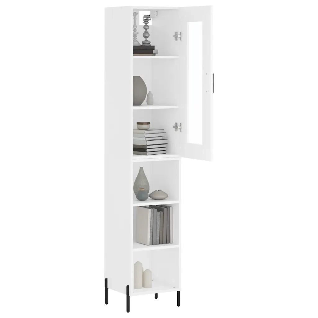 Credenza | Madia | Buffet da pranzo | Armadio da pranzo Bianca 34,5x34x180 cm in Legno Multistrato